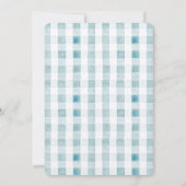 2つの間抜けグースブルーギンガムボーイ2nd誕生日 招待状 (裏面)