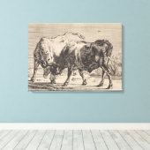 2つの闘牛(Paulus Potter) キャンバスプリント (インサイチュ (ウッドフロア))