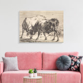 2つの闘牛(Paulus Potter) キャンバスプリント (インサイチュ (リビング))