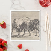 2つの闘牛(Paulus Potter) スタンダードランチョンナプキン (インサイチュ)