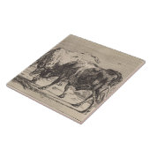 2つの闘牛(Paulus Potter) タイル (側面)