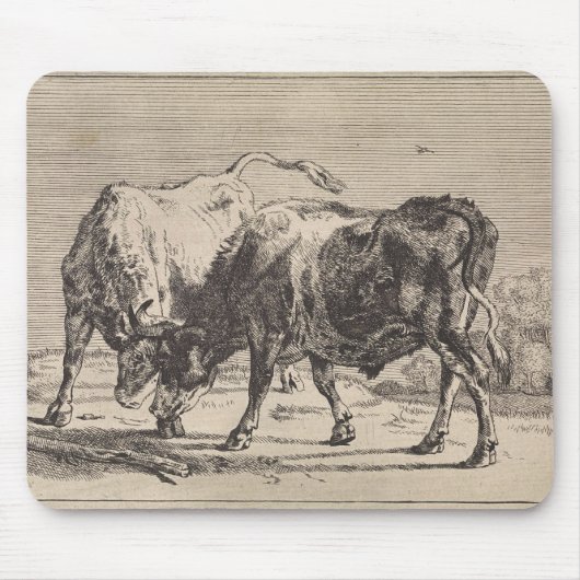 2つの闘牛(Paulus Potter) マウスパッド (正面)