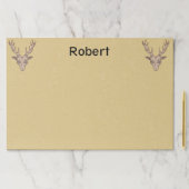 2つの雄の鹿ヘッドブラックエッチング顔タン ペーパーパッド (インサイチュ)