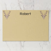 2つの雄の鹿ヘッドブラックエッチング顔タン ペーパーパッド (正面)