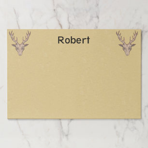 2つの雄の鹿ヘッドブラックエッチング顔タン ペーパーパッド