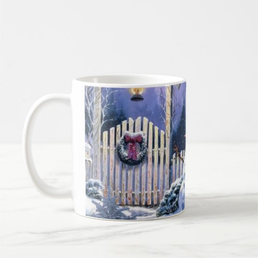 2つの雪だるまのコーヒー・マグ コーヒーマグカップ (左)