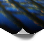 2つの青い孔雀の羽 ポスター (角)