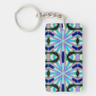 2つの青い星キーチェーン キーホルダー