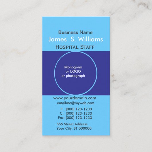 2つの青のユニークなビジネス深く青く刃の鋭いデザイナー 名刺 (正面)