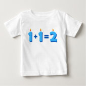 2つの青の2番目の誕生日男の赤ちゃんTシャツ ベビーTシャツ (正面)