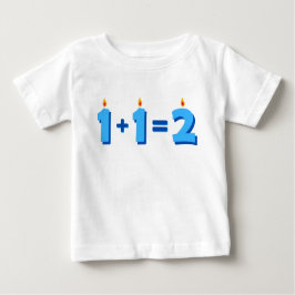 2つの青の2番目の誕生日男の赤ちゃんTシャツ ベビーTシャツ
