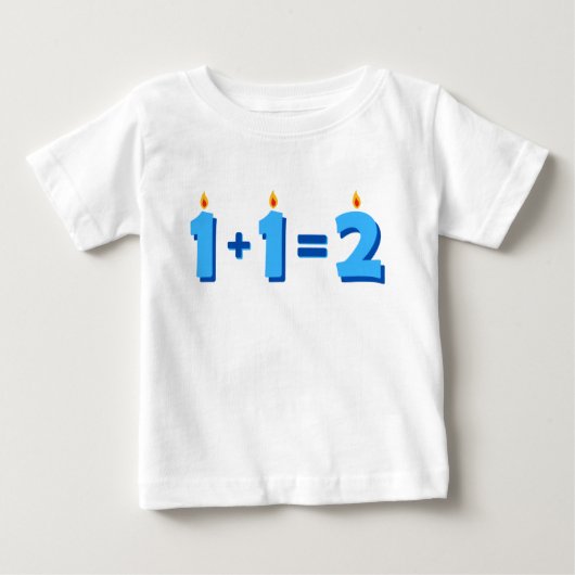 2つの青の2番目の誕生日男の赤ちゃんTシャツ ベビーTシャツ (正面)