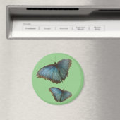 2つの青モルフォ蝶お客様。BGカラーマグネット マグネット (インサイチュ (食洗機))