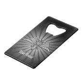 2つの頭を持つグレーの鷲 クレジットカード栓抜き (正面アングル)