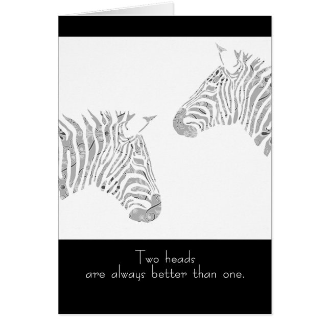 2つの頭部は1枚のシマウマカードよりよいです常に (正面)
