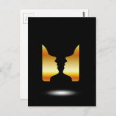 2つの顔が並び、花瓶の錯覚を持つ ポストカード (正面/裏面)