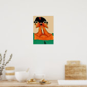 2つの顔の女性抽象芸術 ポスター (キッチン)