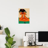 2つの顔の女性抽象芸術 ポスター (ホームオフィス)