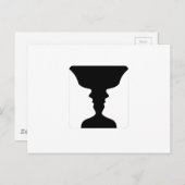 2つの顔の顔かつぼの錯覚はつぼを好みます ポストカード (正面/裏面)