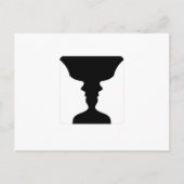 2つの顔の顔かつぼの錯覚はつぼを好みます ポストカード (正面)