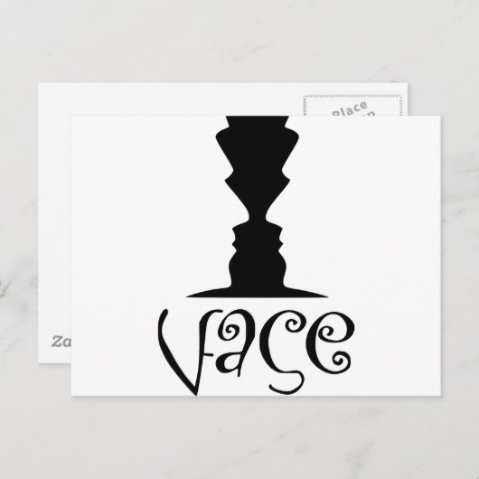 2つの顔または花瓶の光学錯覚 ポストカード (正面/裏面)