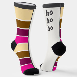 2つの顔ソックス、文字とストライプ ソックス