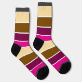 2つの顔ソックス、文字とストライプ ソックス (右)