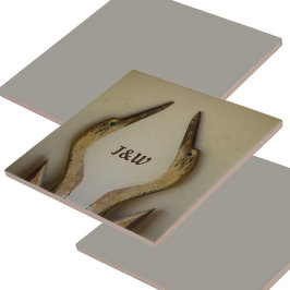 2つの風化したヘロンとイニシャル沿岸 タイル