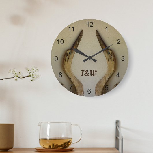 2つの風化ヘロン素朴沿岸性アクリル壁 ラージ壁時計