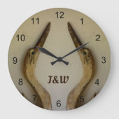 2つの風化ヘロン素朴沿岸性アクリル壁 ラージ壁時計 (正面)