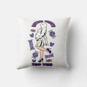 "2つの食べためののトリートメント"妊娠ハロウィンパープル クッション (裏面)