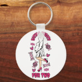 "2つの食べのためののトリートメント"妊娠ハロウィーン幽霊 キーホルダー (裏面)