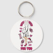 "2つの食べのためののトリートメント"妊娠ハロウィーン幽霊 キーホルダー (裏面)