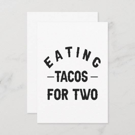 2つの食べ物妊娠ギフトのための妊婦ののタコス サンキューカード (正面/裏面)