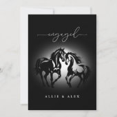 2つの馬の愛の白黒カップル婚約 (正面)