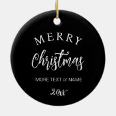 2つの馬の愛の白黒馬好きカップル セラミックオーナメント (裏面)