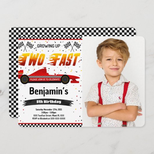 2つの高速フォト招待状 招待状 (正面/裏面)