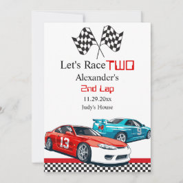 2つの高速レッドレースカー日付を保存 セーブザデート