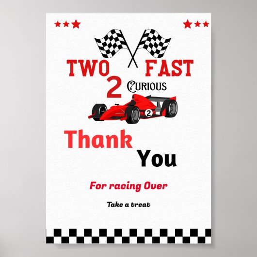 2つの高速2つの奇妙なレースカーの誕生日パーティーの好意 ポスター (正面)