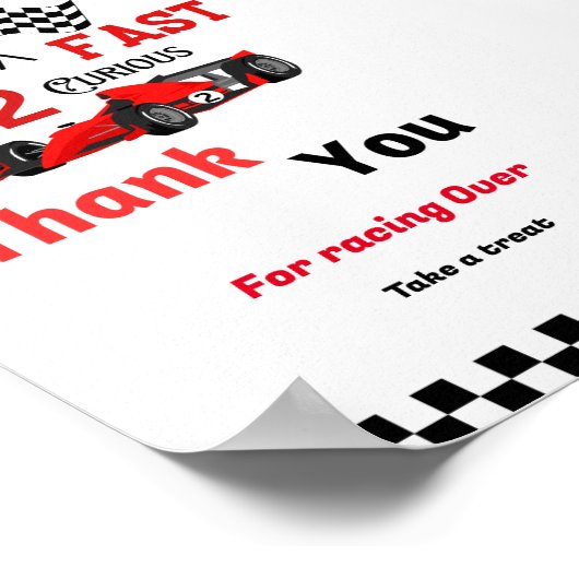 2つの高速2つの奇妙なレースカーの誕生日パーティーの好意 ポスター (角)