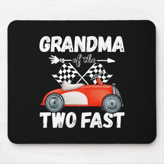 2つの高速2の祖母の好奇心誕生日2番目の点灯 マウスパッド (正面)