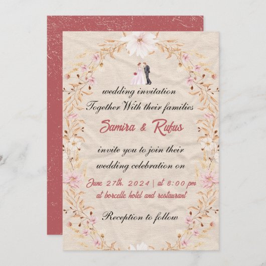 2つの魂、1つのハートビート 招待状 (正面/裏面)