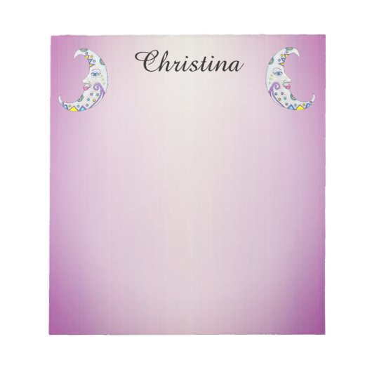 2つの魔法の色飾鮮三日月 ノートパッド (正面)