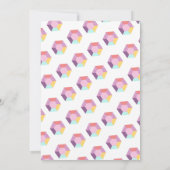 2つの魔法の虹のパステルのユニコーンの2番目の誕生日 招待状 (裏面)