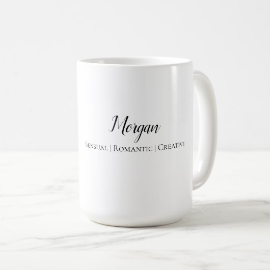 2つの魚の特性を持つ魚座名前をカスタムする コーヒーマグカップ (正面右)