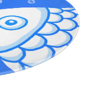 2つの魚座ブルーホワイト抽象芸術パターン カッティングボード (角)