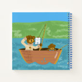 2つの魚釣りブラウンベアズキッズサマージャーナル ノートブック (裏面)