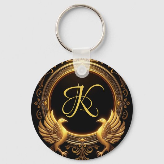 2つの鳥のキーチパーソナライズされたェーン キーホルダー (正面)