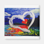 2つの鳥の概念 マグネット (正面)