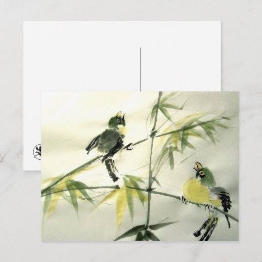 2つの鳥はがき ポストカード (正面/裏面)